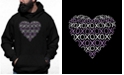 LA Pop Art Men's XOXO Heart Word Art Hooded Sweatshirt